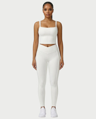 JINYA Padded Square-Neck Active Crop Top