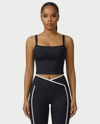 JINYA Padded Square-Neck Active Crop Top