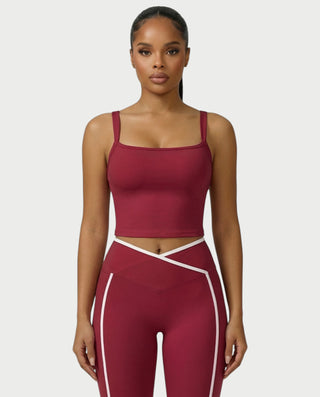 JINYA Padded Square-Neck Active Crop Top