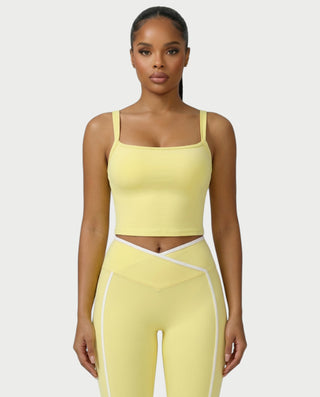 JINYA Padded Square-Neck Active Crop Top