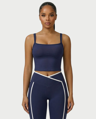 JINYA Padded Square-Neck Active Crop Top