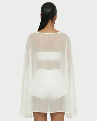 ALMIRA Sheer Mesh Blouse Cover-Up Top