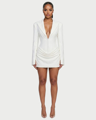 MIKAY Ruched Blazer Bodycon Mini Dress