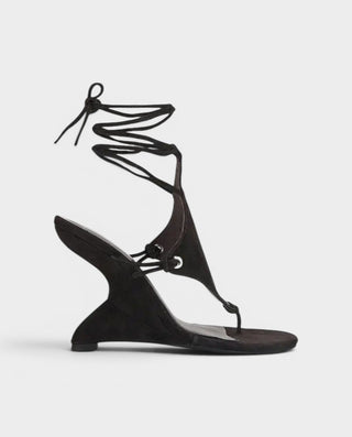 FELICE Lace-Up High-Heeled Wedge Sandals