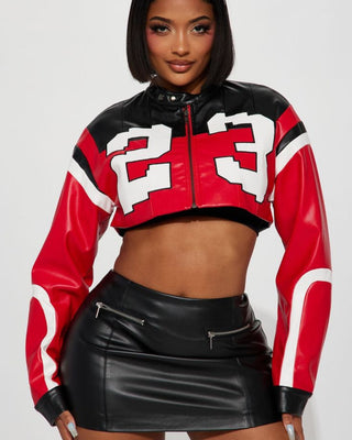 MOTO Cropped Racing Jacket