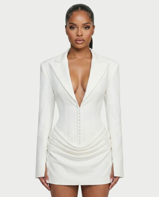 MIKAY Ruched Blazer Bodycon Mini Dress