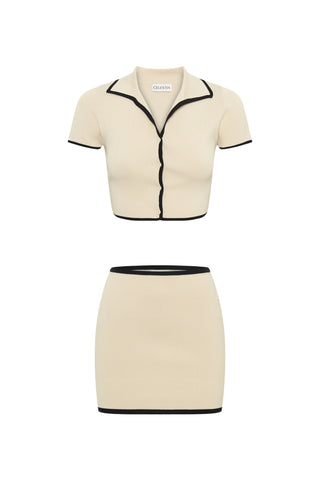 MARCELL Button-Up Top & Mini Skirt Set