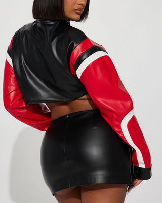 MOTO Cropped Racing Jacket