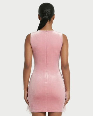 Vestido midi con flecos y escote pronunciado de LIRRA