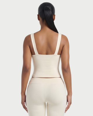 ROUGE Square Neck Corset Tank Top & Flared Pants Set
