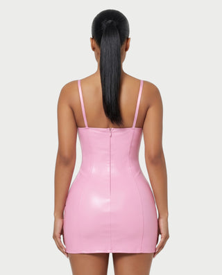 EULALIA Glossy Underwire Corset Bodycon Mini Dress