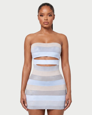 AILA Bandeau Waist-Cutout Bandage Mini Dress