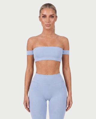 KAYLEE Off-Shoulder Bandeau Top & Capri Leggings Set