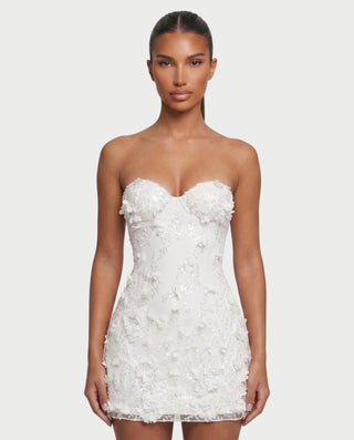 LOISE Floral Sequin Strapless Mini Dress