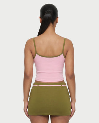 ZELINA Contrast Trim Cami Top & Mini Skirt Set