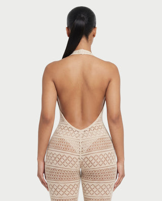 SARI Patterned Flare Jumpsuit