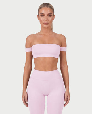 KAYLEE Off-Shoulder Bandeau Top & Capri Leggings Set