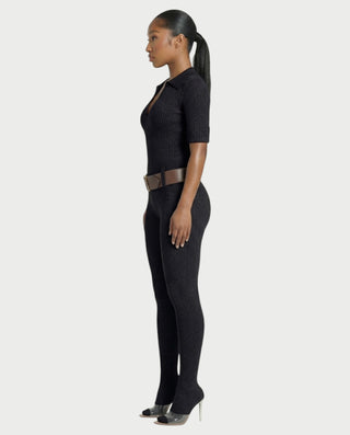 KIERA Ribbed Knit Bodysuit & Legging Set