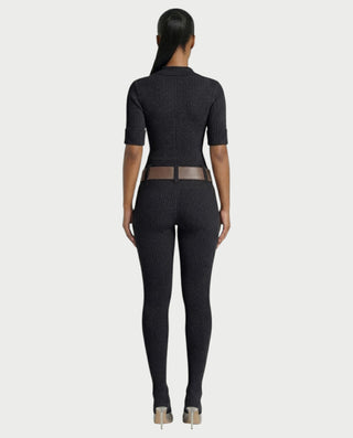KIERA Ribbed Knit Bodysuit & Legging Set