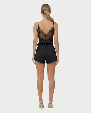 Shorts ajustados de terciopelo con cintura alta AZAIRA