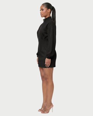Vestido jersey con cuello alto y cremallera delantera de RINNA