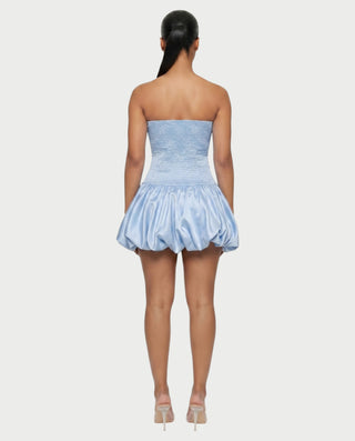 OVIDA Satin Bubble Hem Corset Mini Dress
