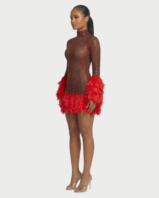 Vestido midi con flecos y escote pronunciado de LIRRA