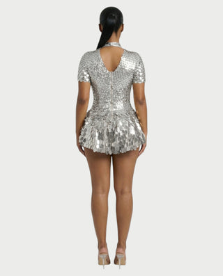 sequin scallop mini dress Silver Gold Scalloped Sequin Strapless Mini Dress 52462