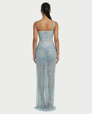 Vestido midi con flecos y escote pronunciado de LIRRA
