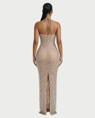 ASHA Rhinestone Halter Bodycon Maxi Dress ASHA Rhinestone Halter Bodycon Maxi Dress