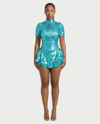 Vestido midi con flecos y escote pronunciado de LIRRA
