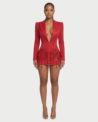 Vestido midi con flecos y escote pronunciado de LIRRA