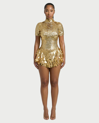 Vestido midi con flecos y escote pronunciado de LIRRA