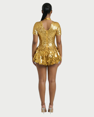 Vestido midi con flecos y escote pronunciado de LIRRA