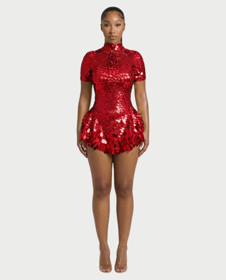 Vestido midi con flecos y escote pronunciado de LIRRA