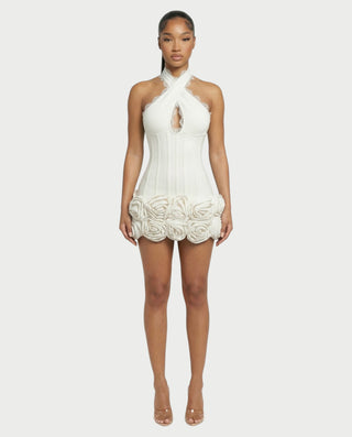 Vestido midi con flecos y escote pronunciado de LIRRA