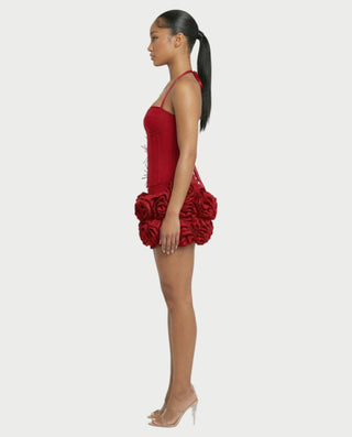 Vestido midi con flecos y escote pronunciado de LIRRA