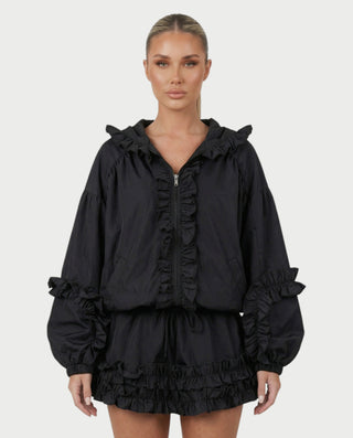 FINA Ruffle-Trim Hooded Jacket & Mini Skort Set