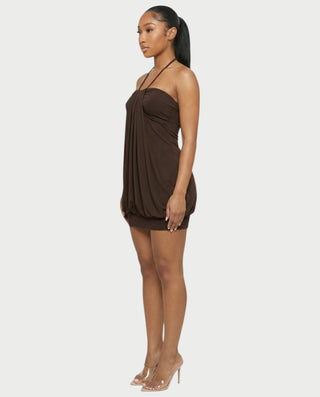 Vestido midi con flecos y escote pronunciado de LIRRA
