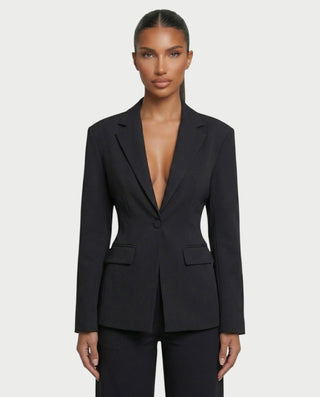 XAVIA Lace-Up Back Blazer & Trouser Set