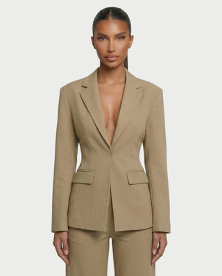 XAVIA Lace-Up Back Blazer & Trouser Set