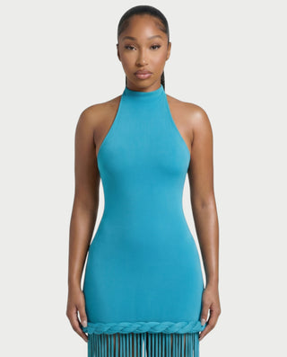NIARA Braided Hem Bodycon Maxi Dress
