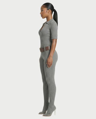 KIERA Ribbed Knit Bodysuit & Legging Set