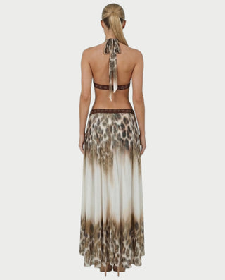 SARANA Leopard Halter Neck Cut-Out Flowy Maxi Dress - M - Women's Fashion - Celestia SARANA Leopard Halter Neck Cut-Out Flowy Maxi Dress - M - Women's Fashion - Celestia