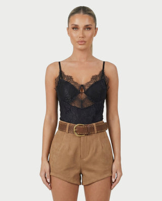 Shorts ajustados de terciopelo con cintura alta AZAIRA