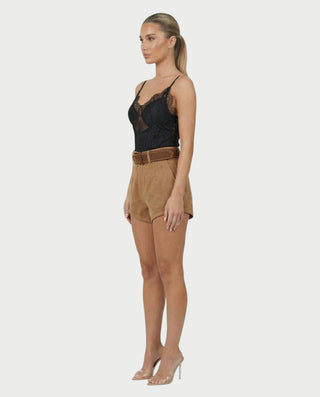 Shorts ajustados de terciopelo con cintura alta AZAIRA