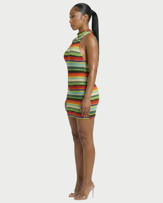 Vestido midi con flecos y escote pronunciado de LIRRA