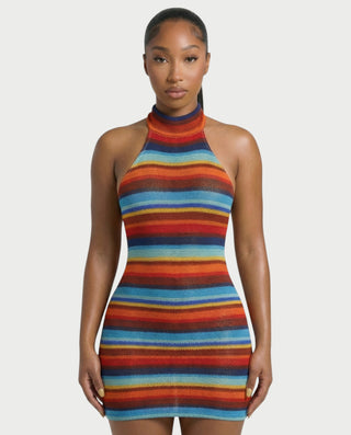Vestido midi con flecos y escote pronunciado de LIRRA