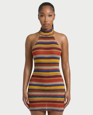 Vestido midi con flecos y escote pronunciado de LIRRA