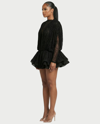 SORYA Lace Long Sleeve Mini Dress